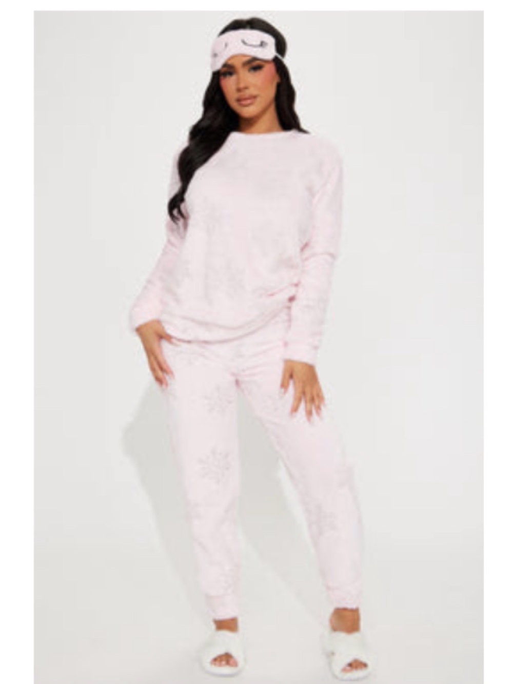 Women's Cozy Pink Plush Pajama Set